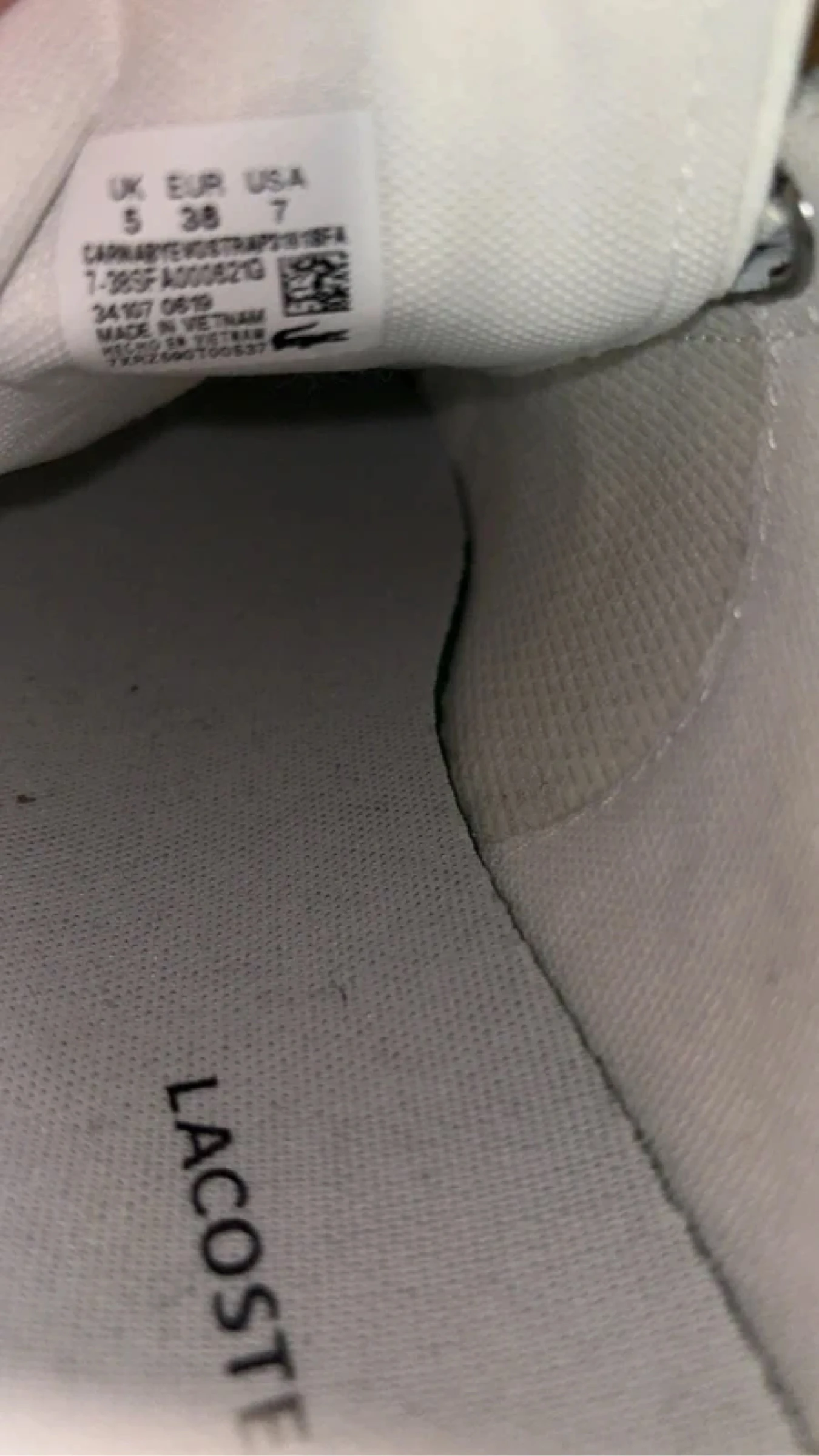 Baskets Lacoste blanches et rose pêche – Taille 38 – photo 2